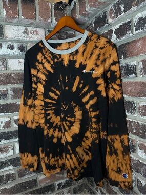 Vintage Champion One of One Bleach Spiral Tiedye Design